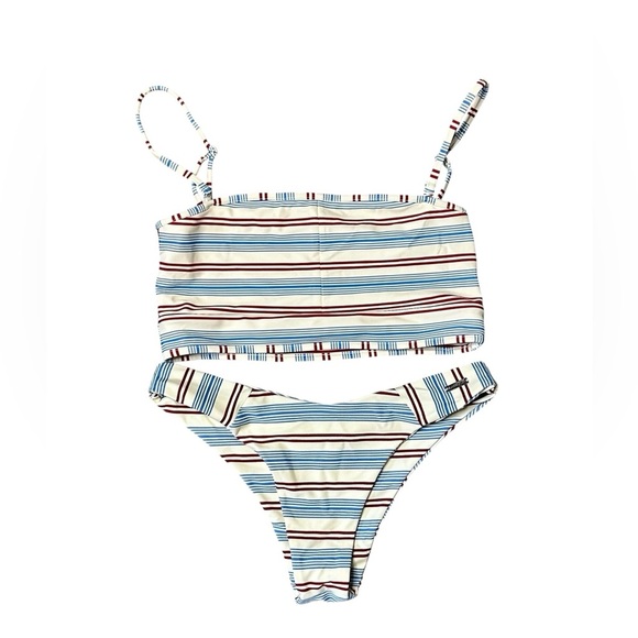 Blackbough Blue Red Striped Bikini NWOT medium - Picture 1 of 4